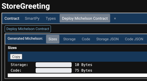 Information about the compiled contract and its source code